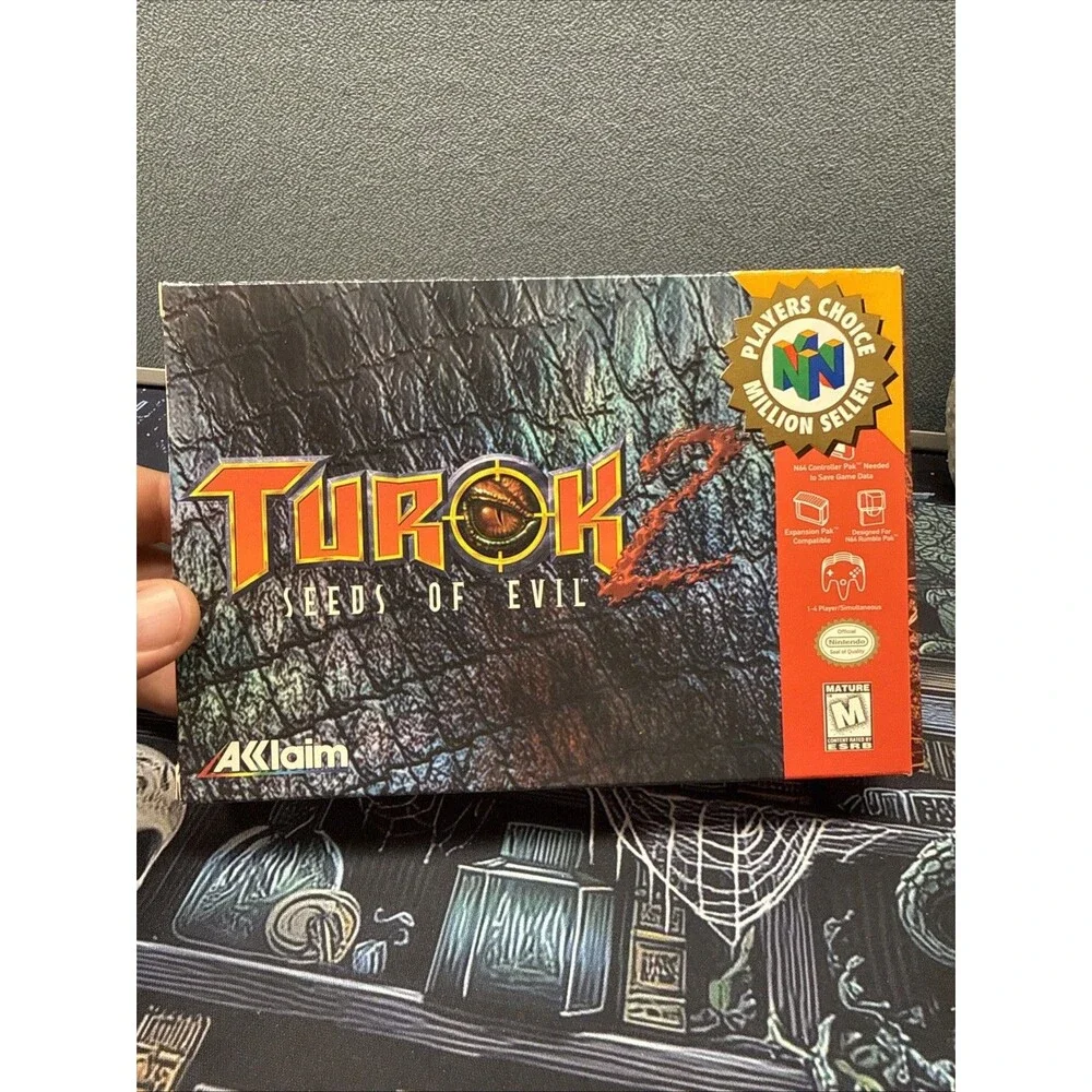 Turok 2: Seeds of Evil. CIB Complete N64 Nintendo 64. Tested Authentic Very Good